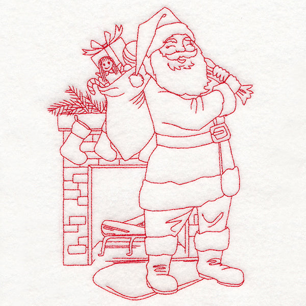 Home for Christmas - Toy Delivery (Redwork)