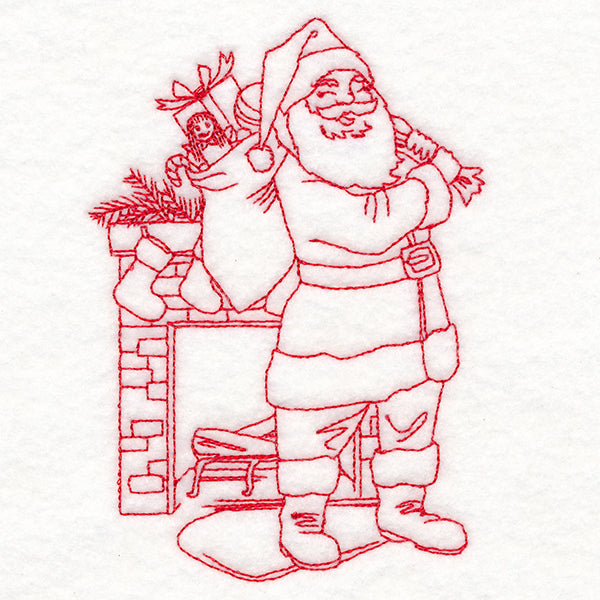 Home for Christmas - Toy Delivery (Redwork)