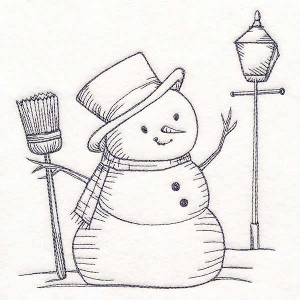 Wintertide Snowman Etching