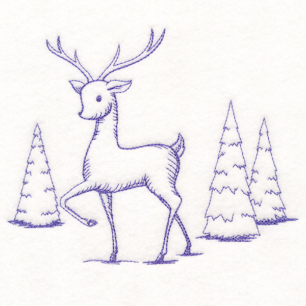Wintertide Reindeer Etching