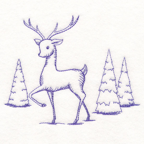 Wintertide Reindeer Etching