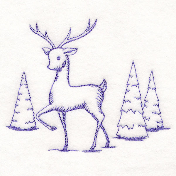 Wintertide Reindeer Etching