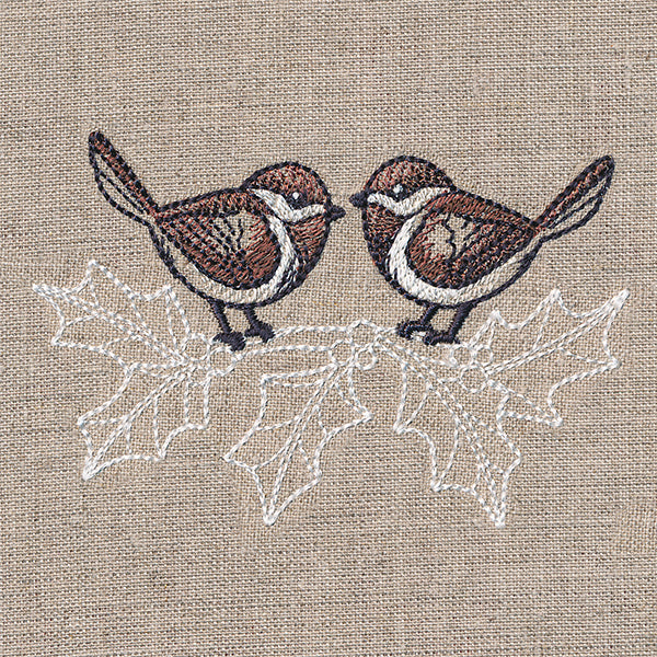 Cheery Chickadees on Boughs