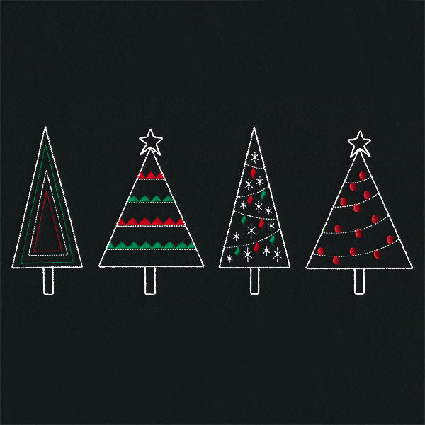 Merry Modern Christmas Tree Border