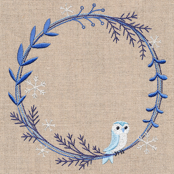 Frosted Owl Winter Wreath