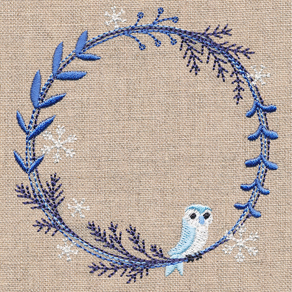 Frosted Owl Winter Wreath