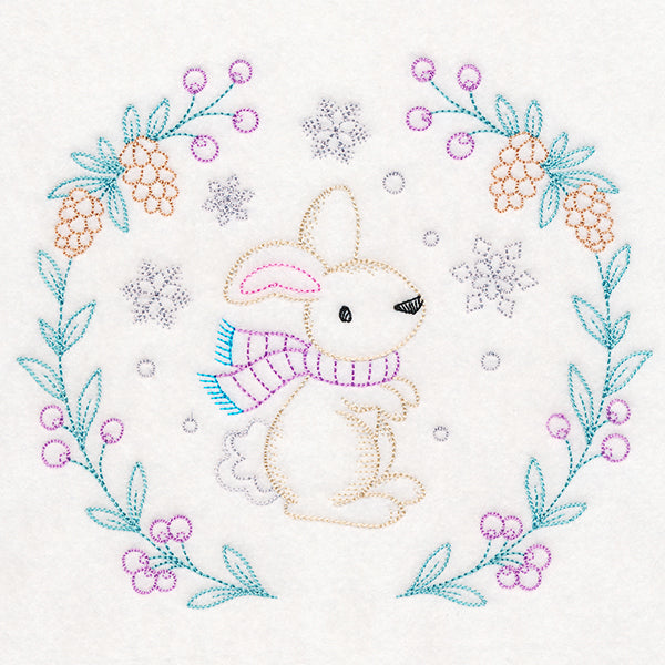 Winter Woodland Wreath - Bunny (Vintage)