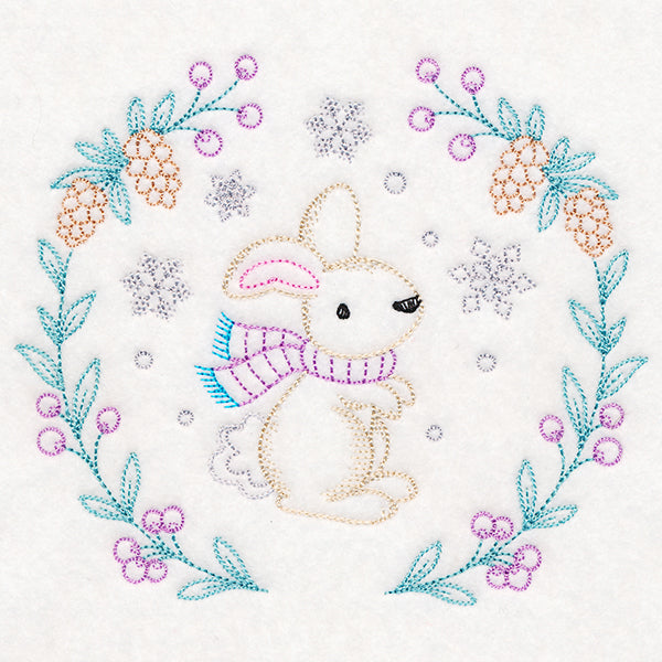 Winter Woodland Wreath - Bunny (Vintage)