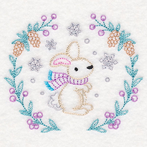 Winter Woodland Wreath - Bunny (Vintage)