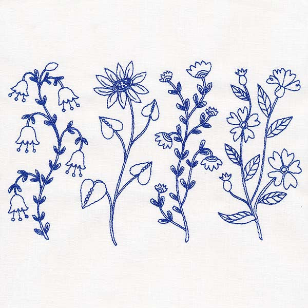 Blooming Folk Art Botanical Border (Vintage)