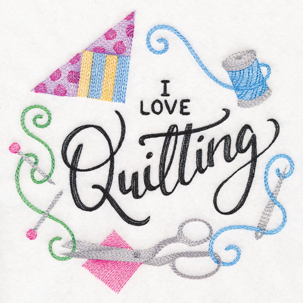 I Love Quilting Wreath