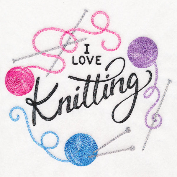 I Love Knitting Wreath