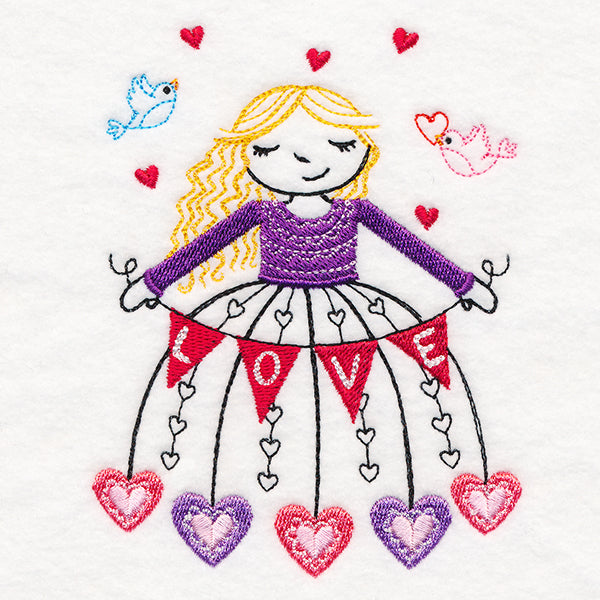February Friend with Valentine's Bunting