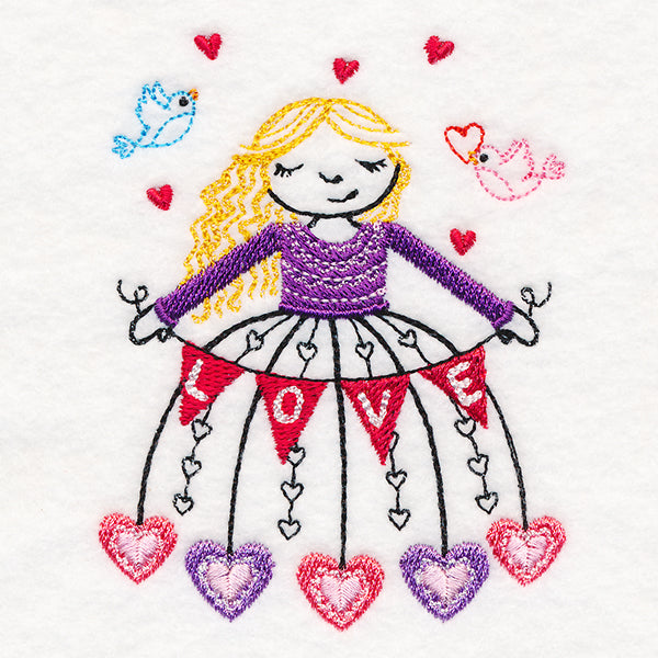 February Friend with Valentine's Bunting