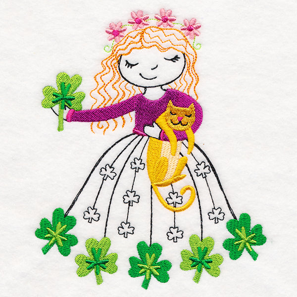March Friend with Shamrocks and Kitten