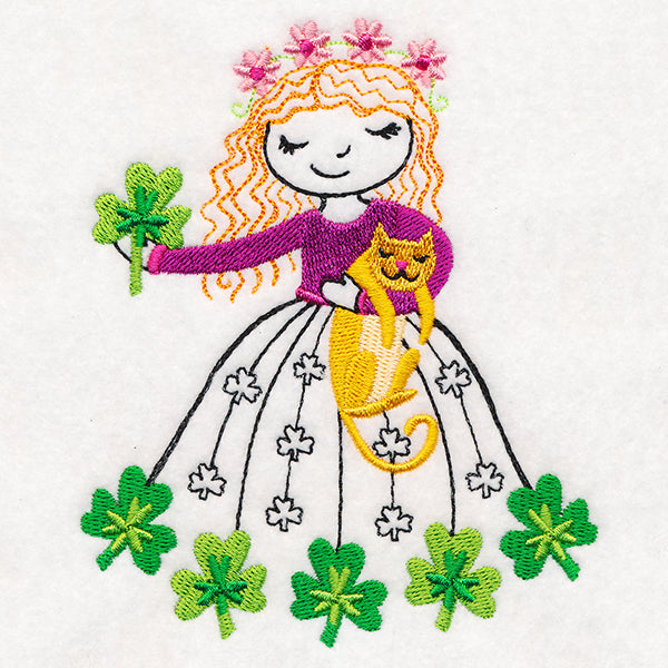 March Friend with Shamrocks and Kitten