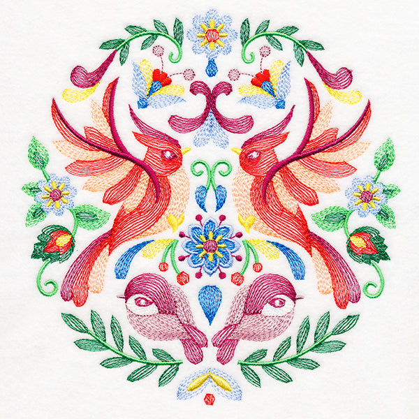 Birds Folk Art Crest