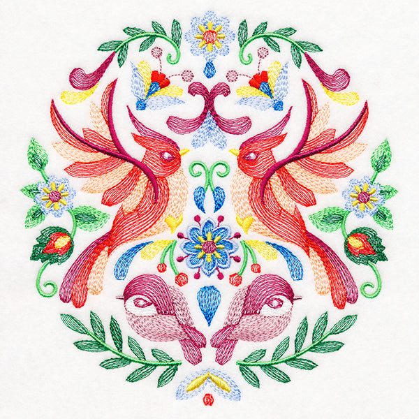 Birds Folk Art Crest