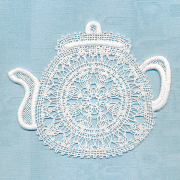 Sweet Teapot Doily (Battenburg Lace)