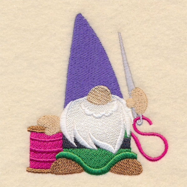 Crafty Gnome with Needle and Thread