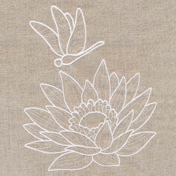 Rustic Garden Dragonfly and Lotus