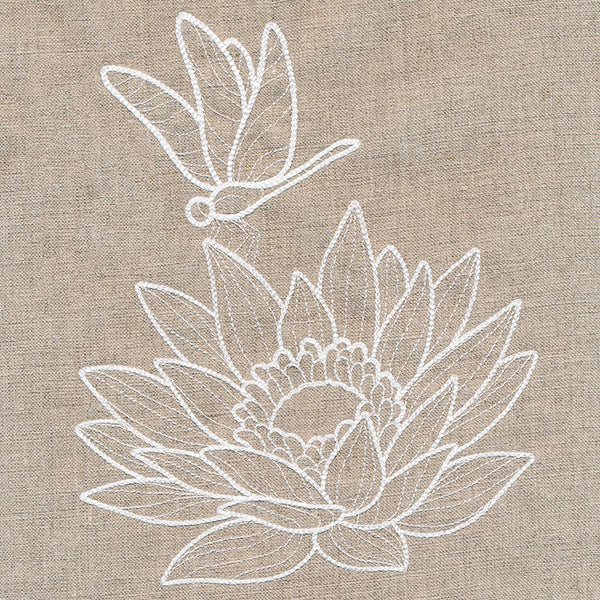 Rustic Garden Dragonfly and Lotus