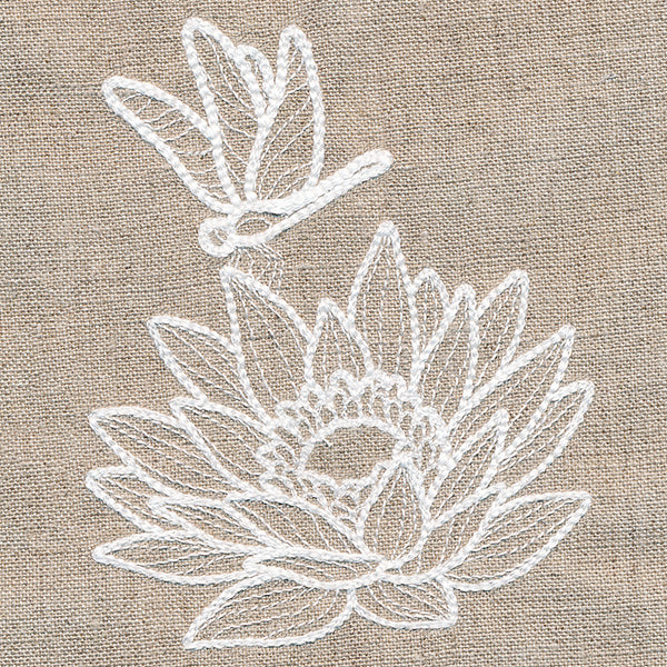 Rustic Garden Dragonfly and Lotus