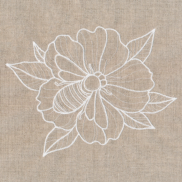 Rustic Garden Bumblebee and Hollyhock