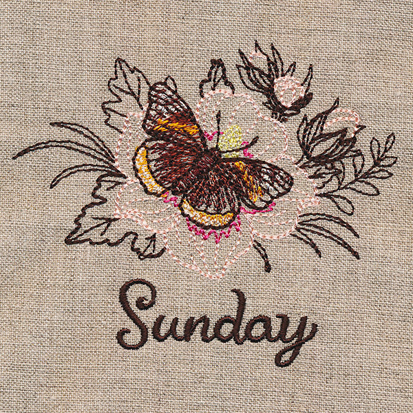 Blessed Sunday - Red Admiral & Rose of Sharon