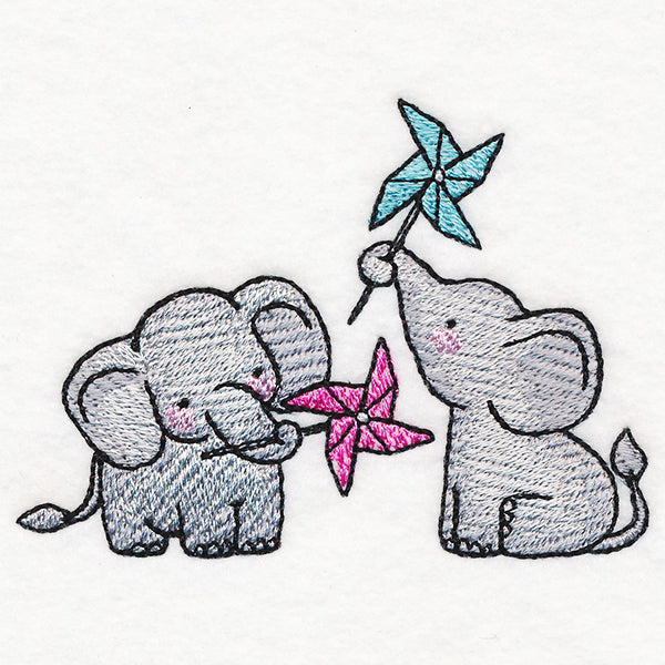 Playful Pinwheel Elephants