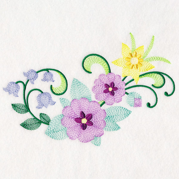 Fanciful Daffodil & Violet Spray