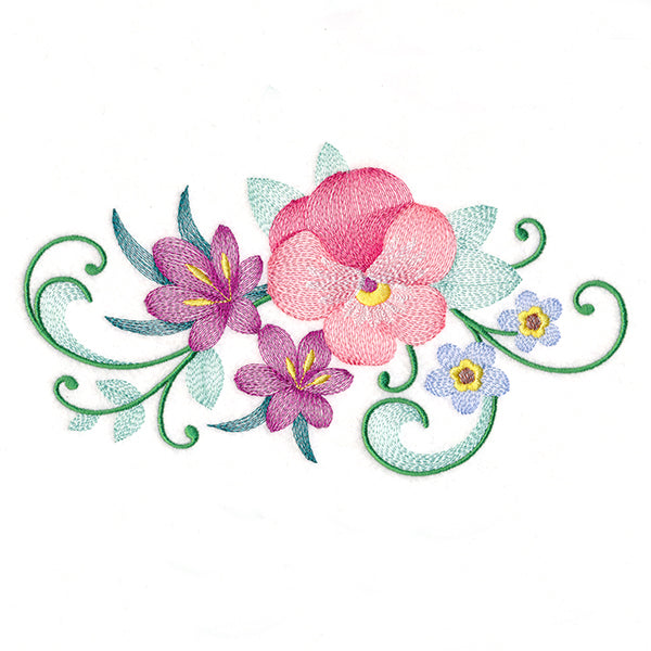 Captivating Pansy & Crocus Spray