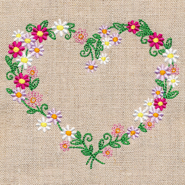 Delicate Daisies Heart Wreath