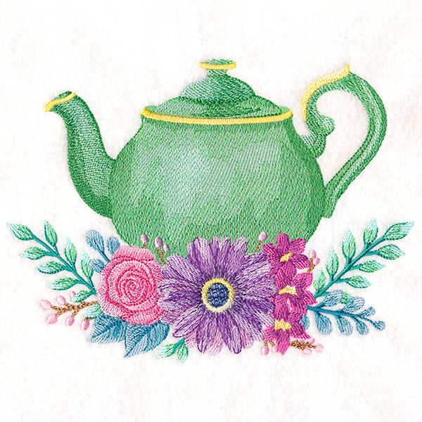 Teapot Bouquet in Watercolor