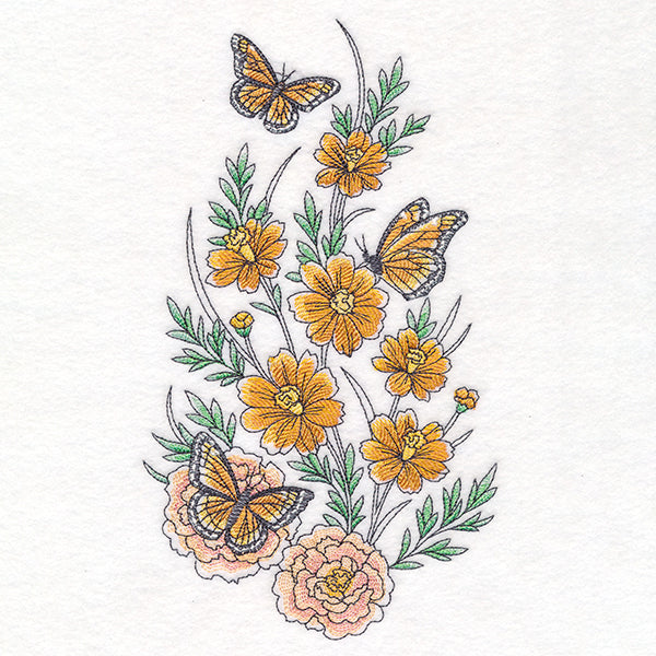 Daffodils & Monarchs Garden Spray