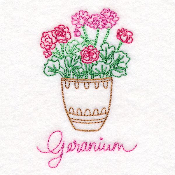 Fancy Flowerpot Geraniums (Vintage)
