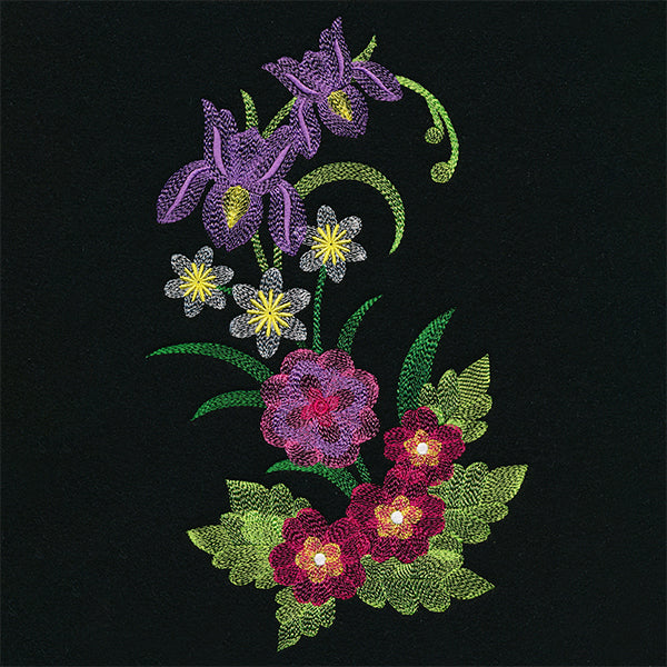 Lovely Iris & Violets Spray