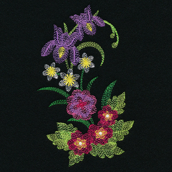 Lovely Iris & Violets Spray