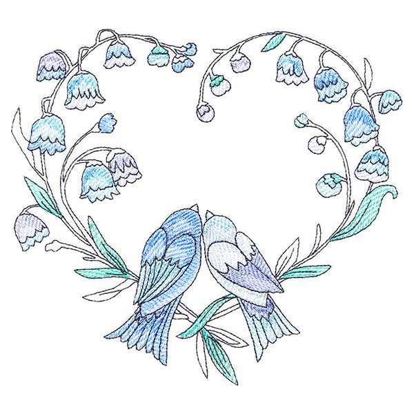 Enamored Lovebirds in Bloom