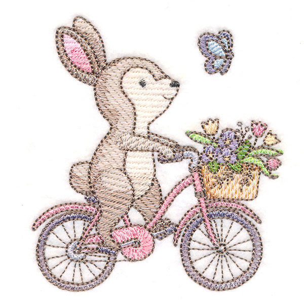 Sweet Storybook Bunny on Bike