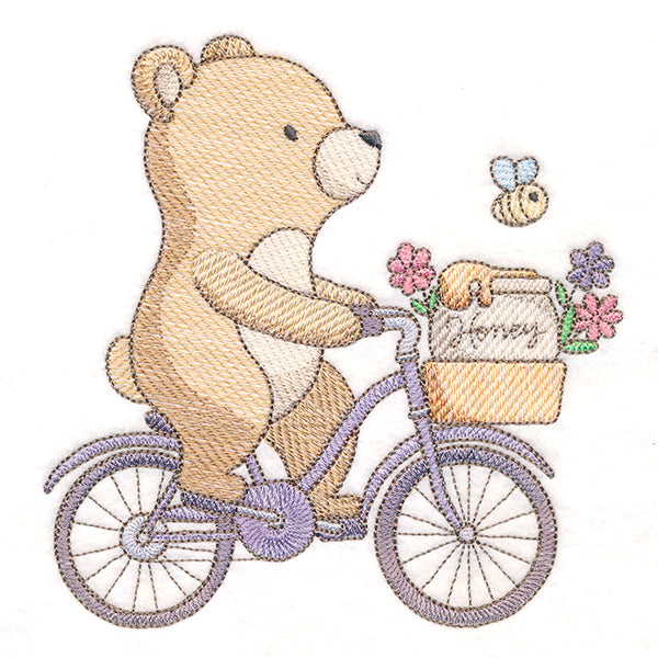 Sweet Storybook Bear on Bike
