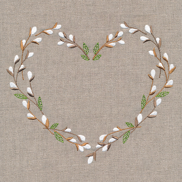 Delicate Pussy Willow Heart Wreath