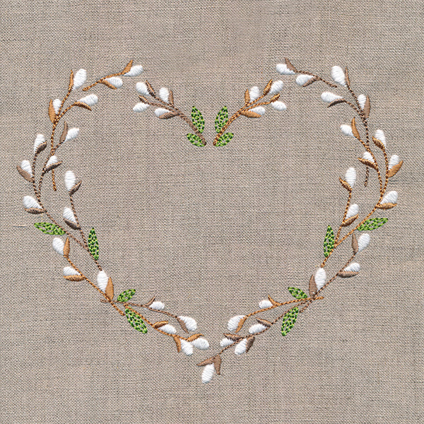 Delicate Pussy Willow Heart Wreath