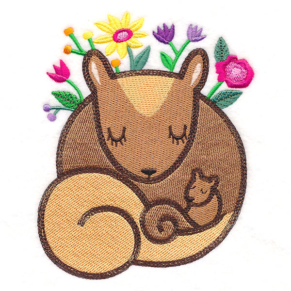 Snuggling Woodland Squirrels