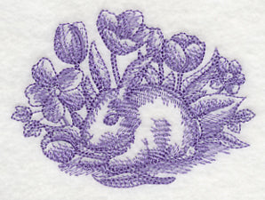 Bunny In Tulips (Toile)