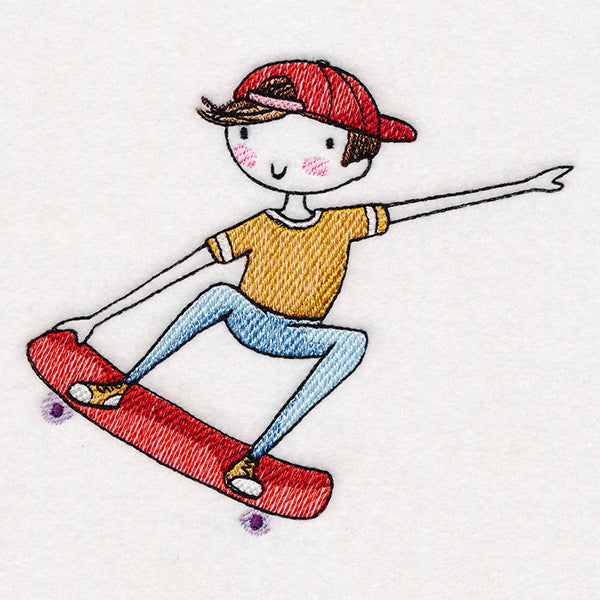 High-Flying Kiddo on Skateboard