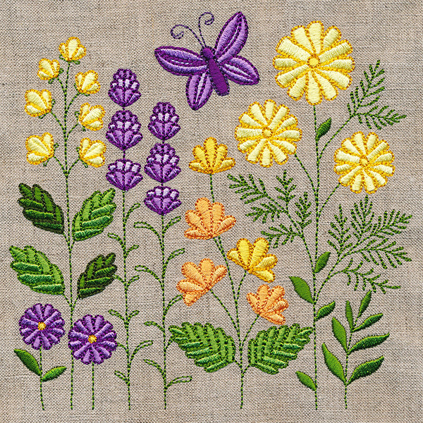 Summer Blossoms and Butterfly