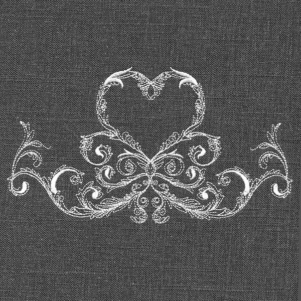Baroque Heart Border (Whitework)