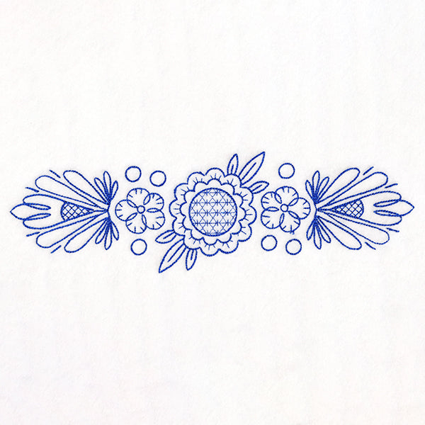 Budding Sunflower Border (Bluework)