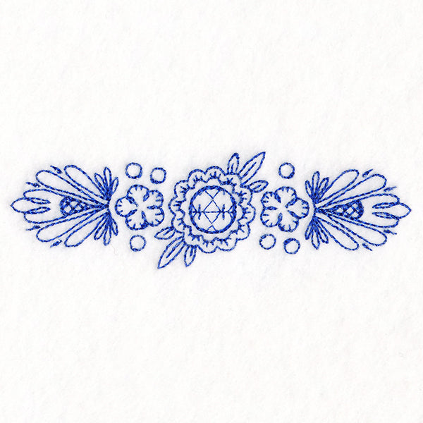 Budding Sunflower Border (Bluework)